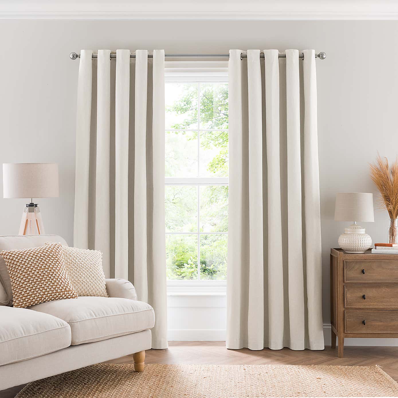 Luna Brushed Blackout Eyelet Curtains