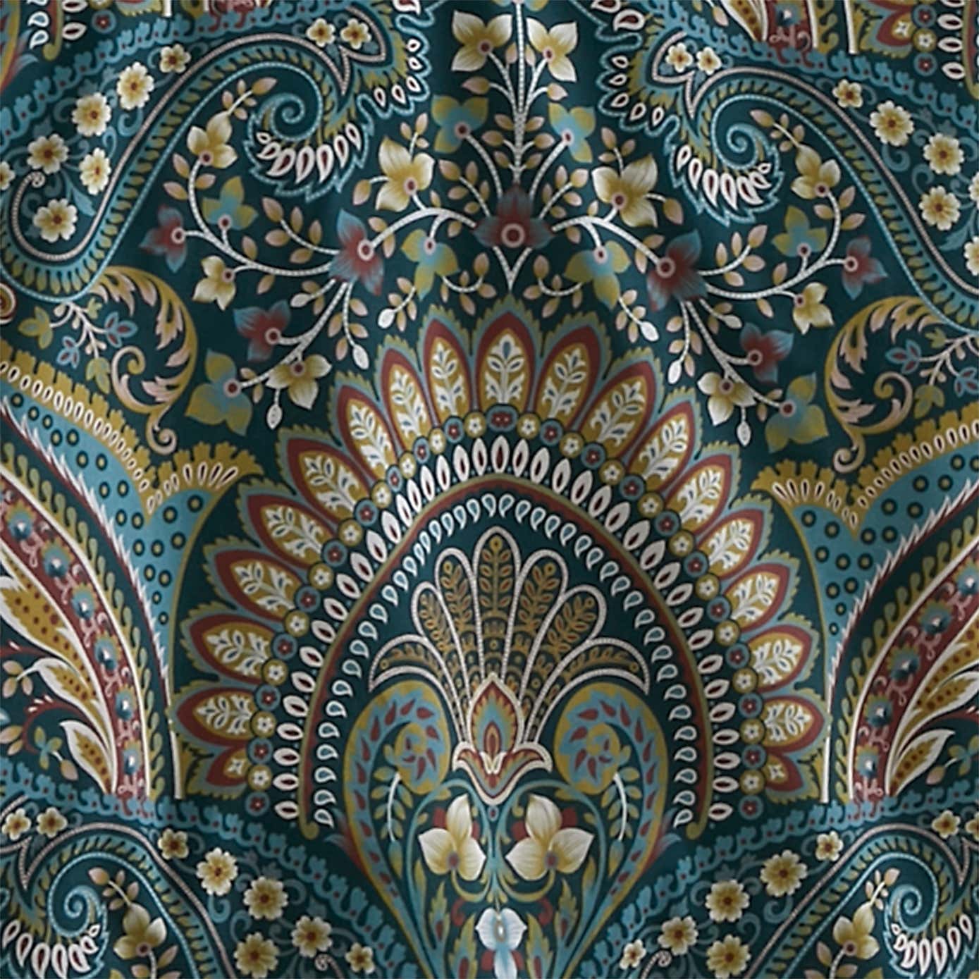 Palais Reversible Teal Duvet Cover and Pillowcase Set