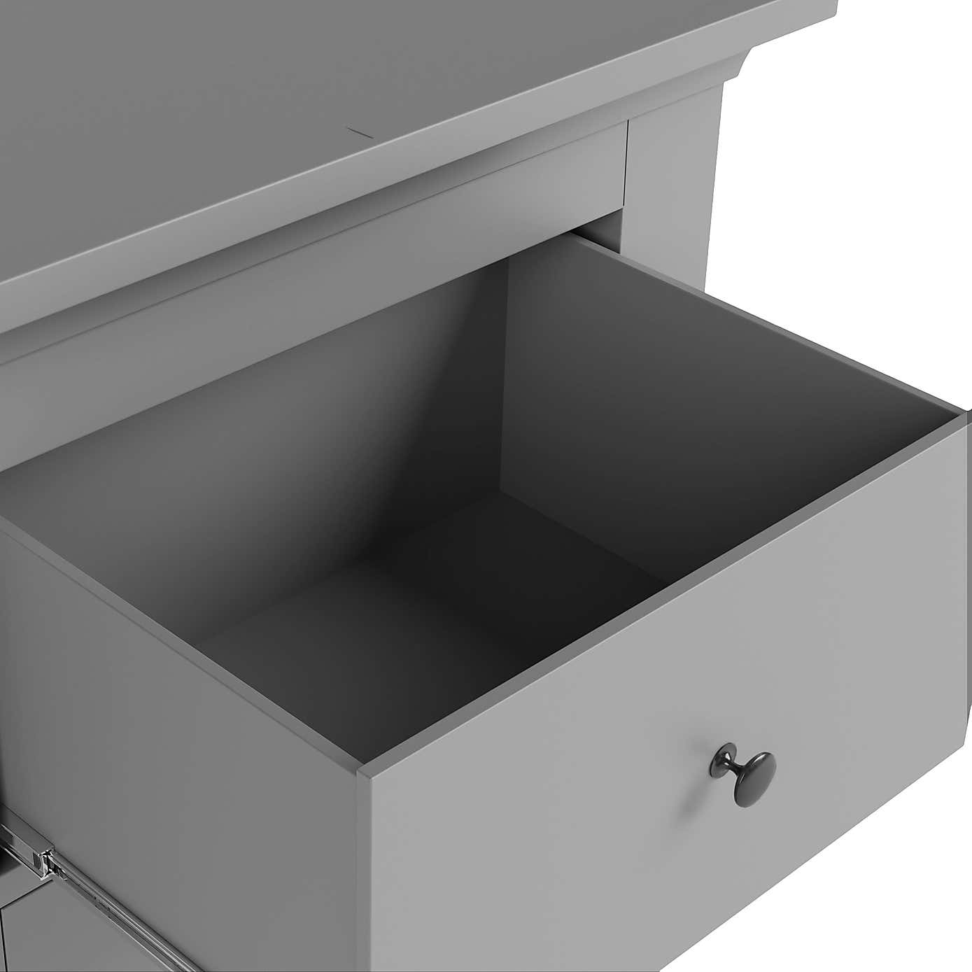 Lynton Grey 3 Drawer Bedside Table