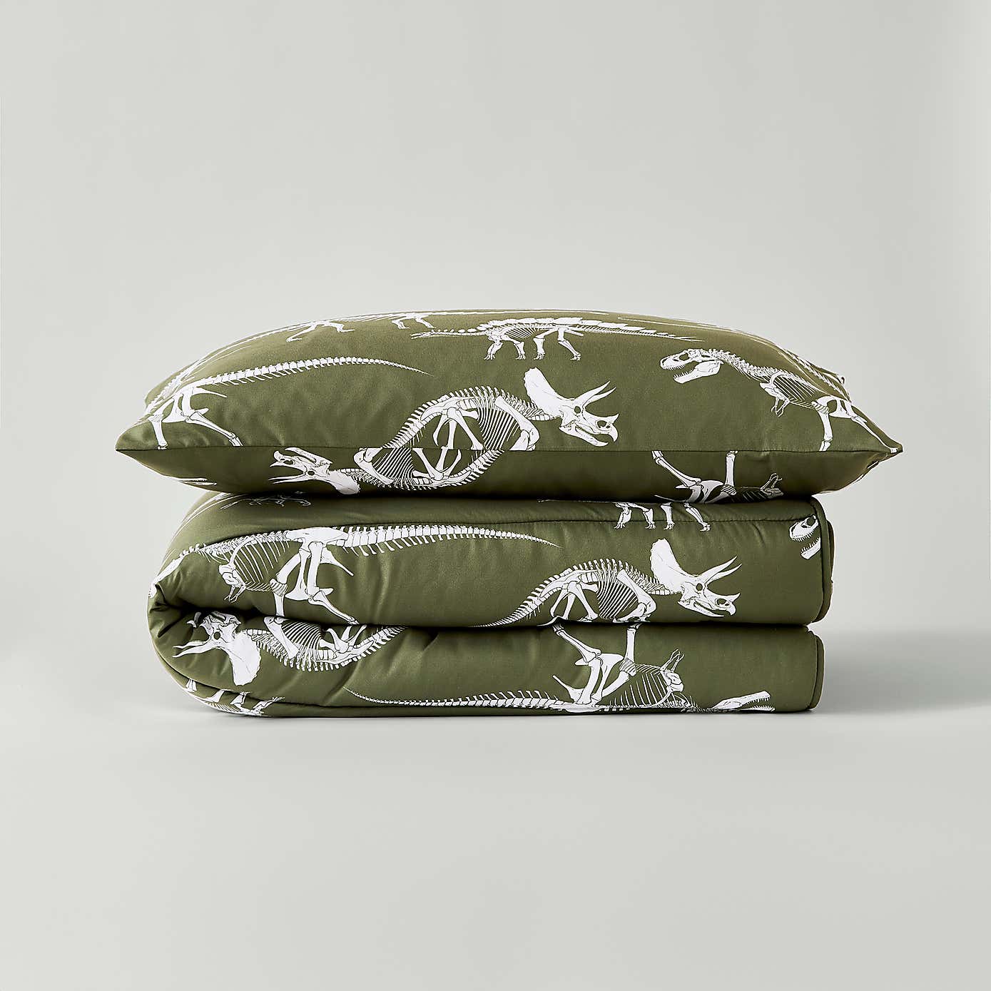Fossil Forager 7.5 Tog Single Coverless Duvet and Pillowcase Set