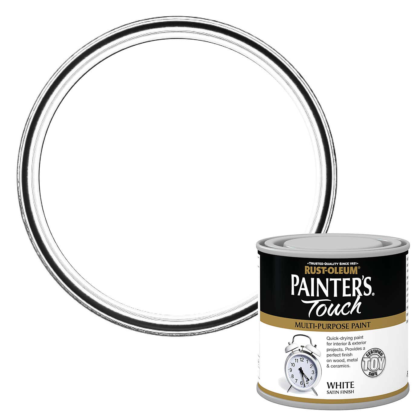 Rust-Oleum White Satin Painter's Touch Toy Safe Paint 250ml