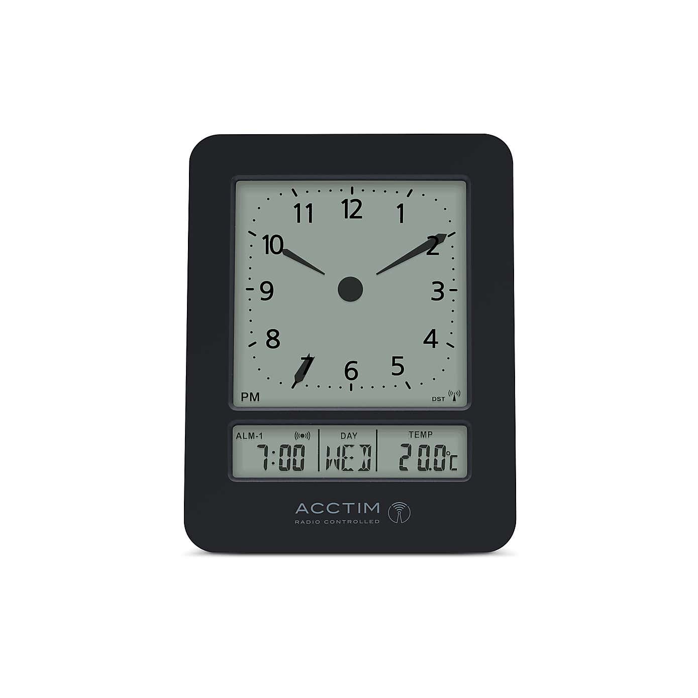 Acctim Sinclair Black Alarm Clock
