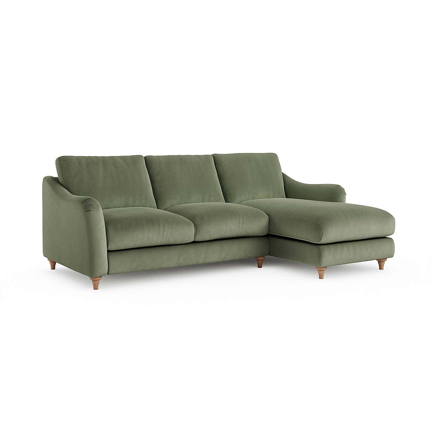 Hattie Matte Plush Velvet Corner Chaise Sofa