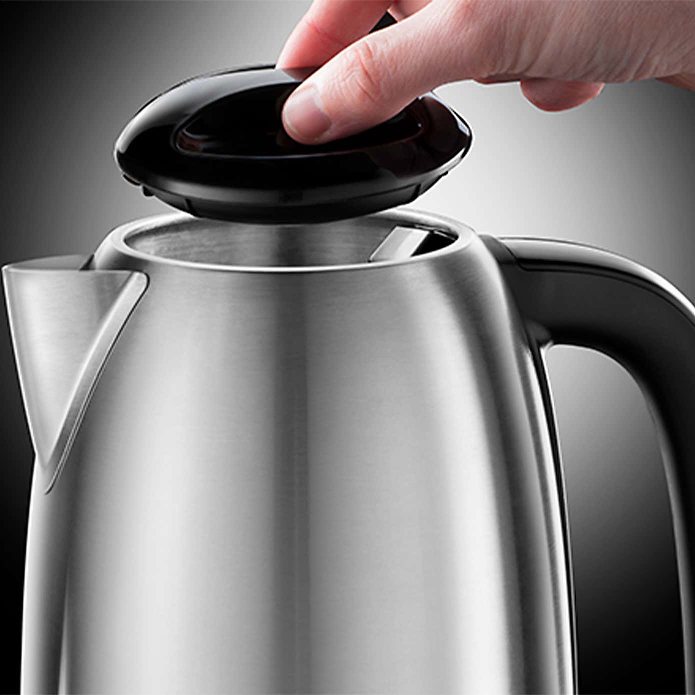 Russell Hobbs Brushed Stainless Steel 1.7L Open Handle Kettle