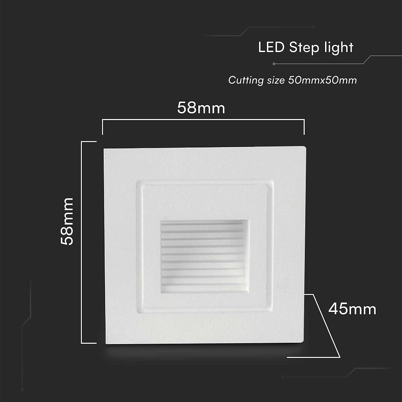 Set of 4 V-TAC 3W LED Square Step Lights