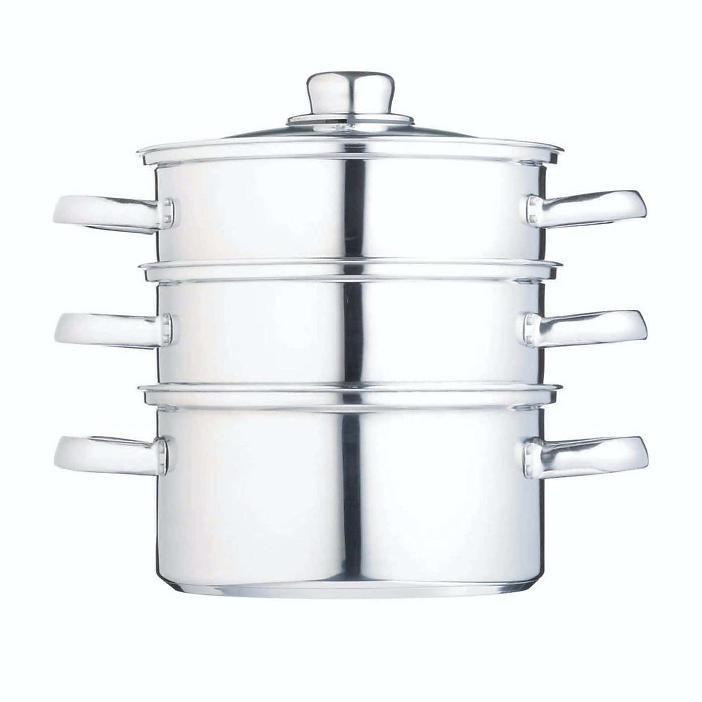 KitchenCraft 3-Tier Food Steamer with Glass Lid