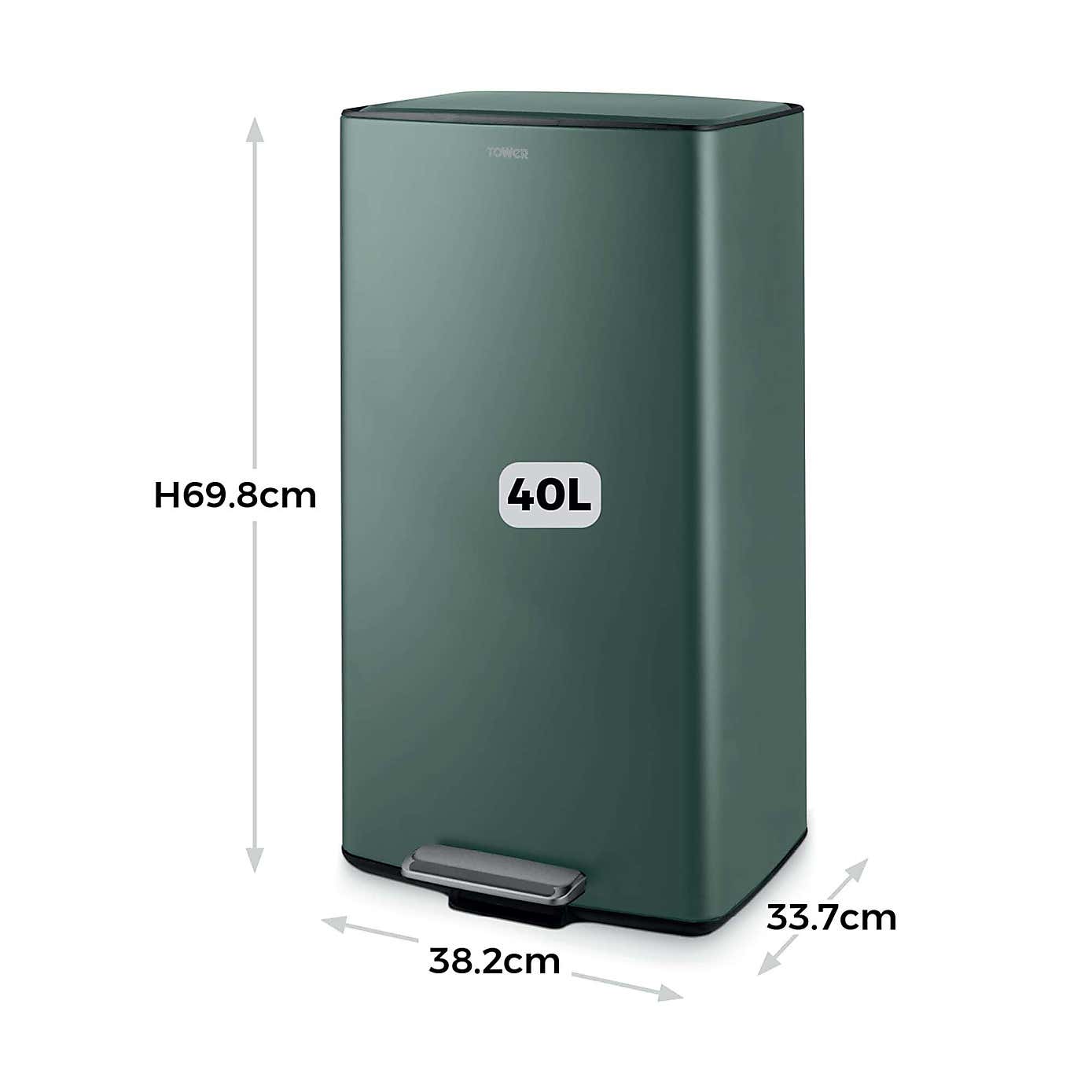 Tower 40L Rectangular Pedal Bin