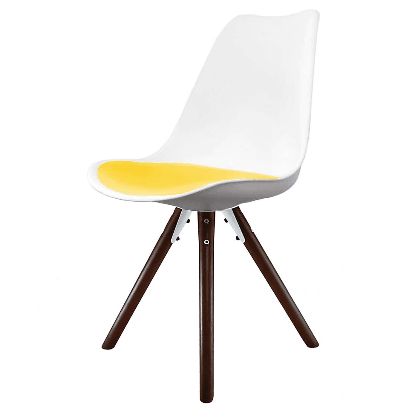Fusion Living Soho White Plastic Dining Chair with Pyramid Legs