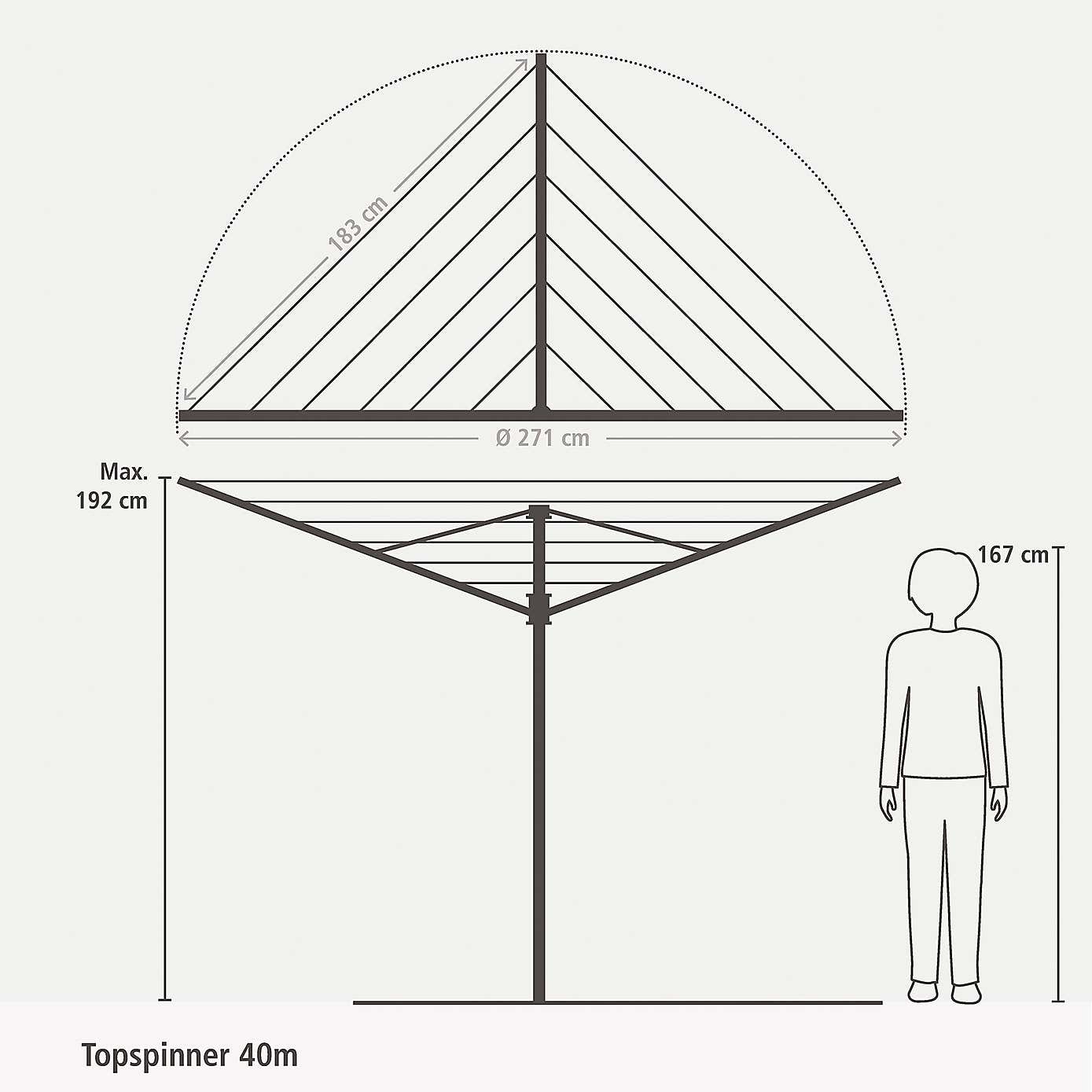 Brabantia 40m Rotary Topspinner