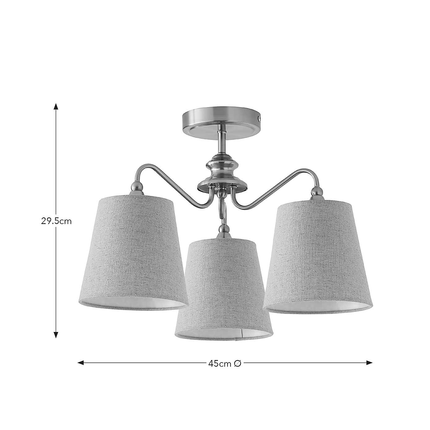 Enid 3 Light Semi Flush Ceiling Light