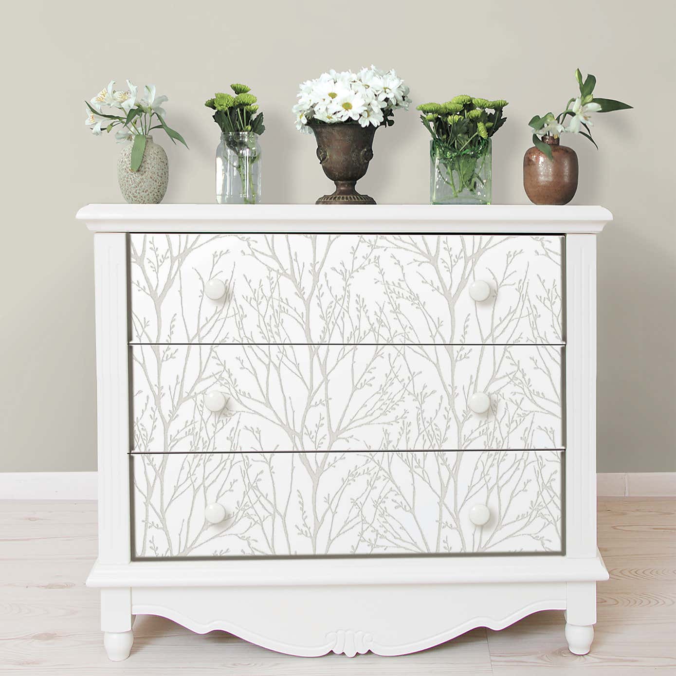 NuWallpaper Treetops Grey Self Adhesive Wallpaper