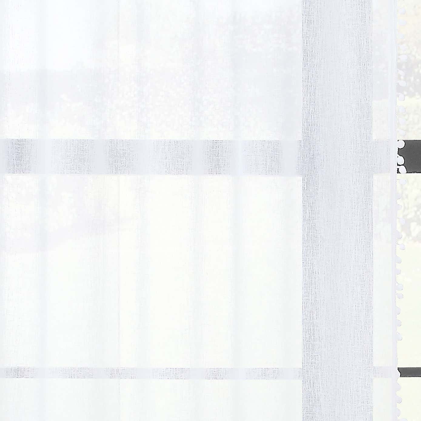 Textured Pom Pom Slot Top Single Voile Panel