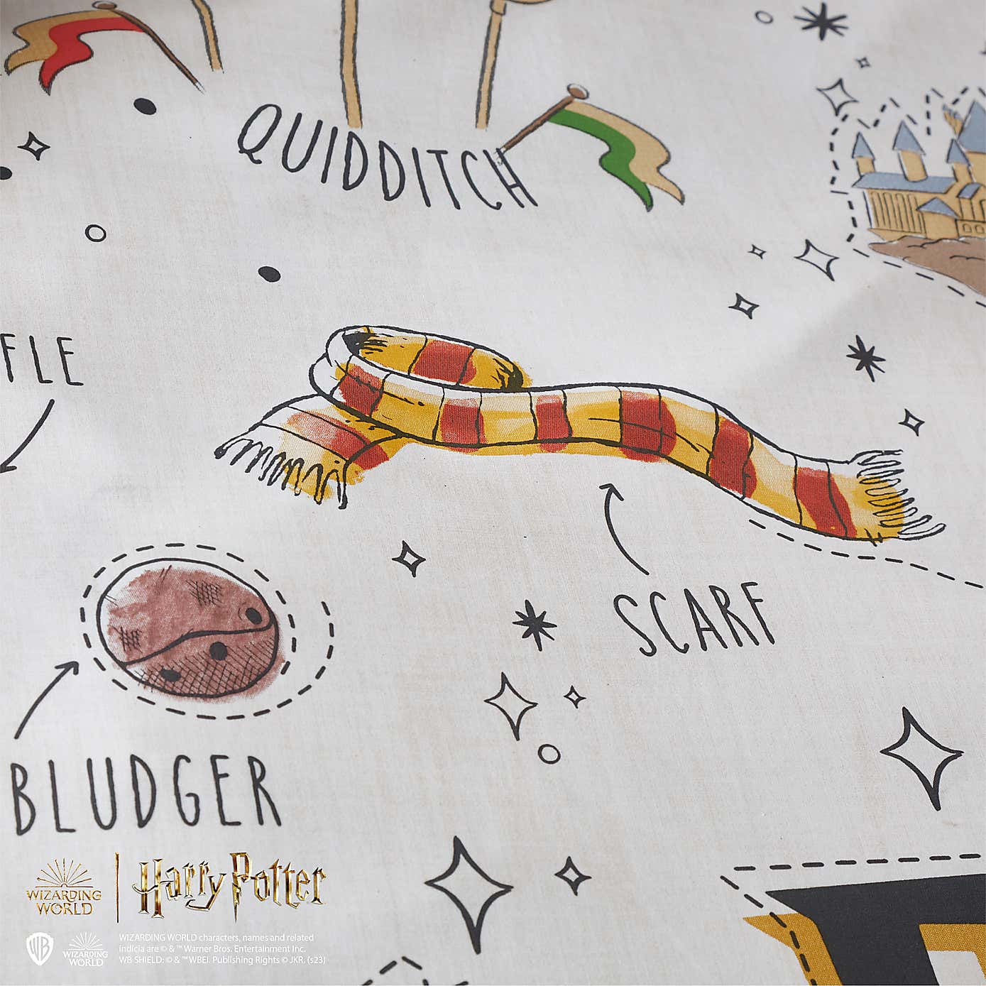Harry Potter Doodle Duvet Cover and Pillowcase Set