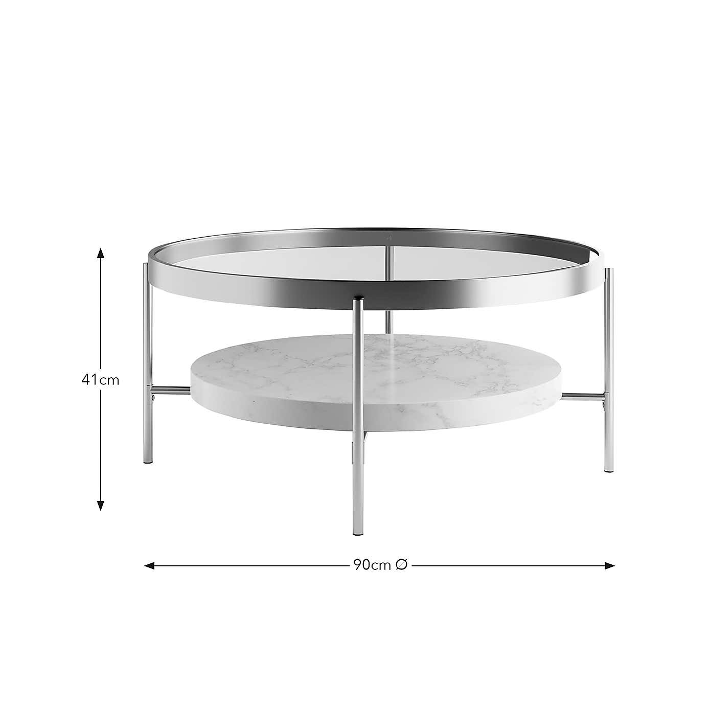 Noelle Gold Effect Faux Marble Coffee Table