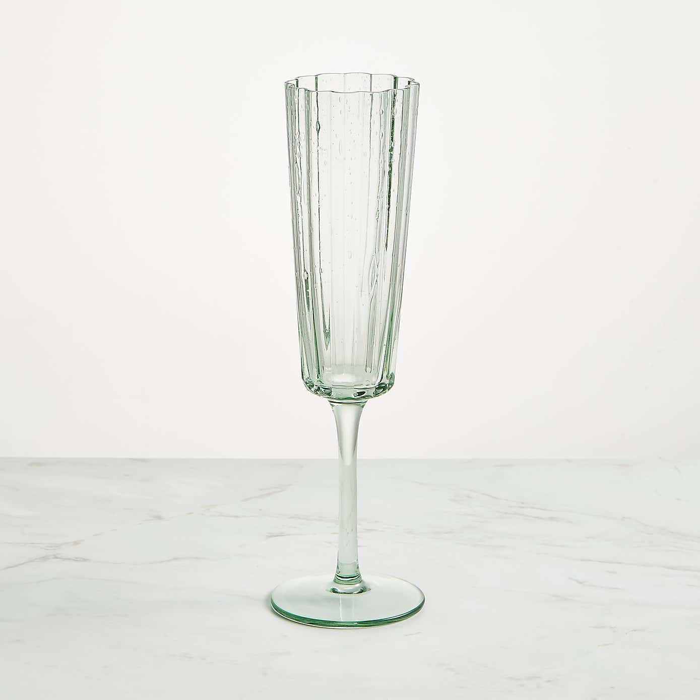 Bubble Green Champagne Glass