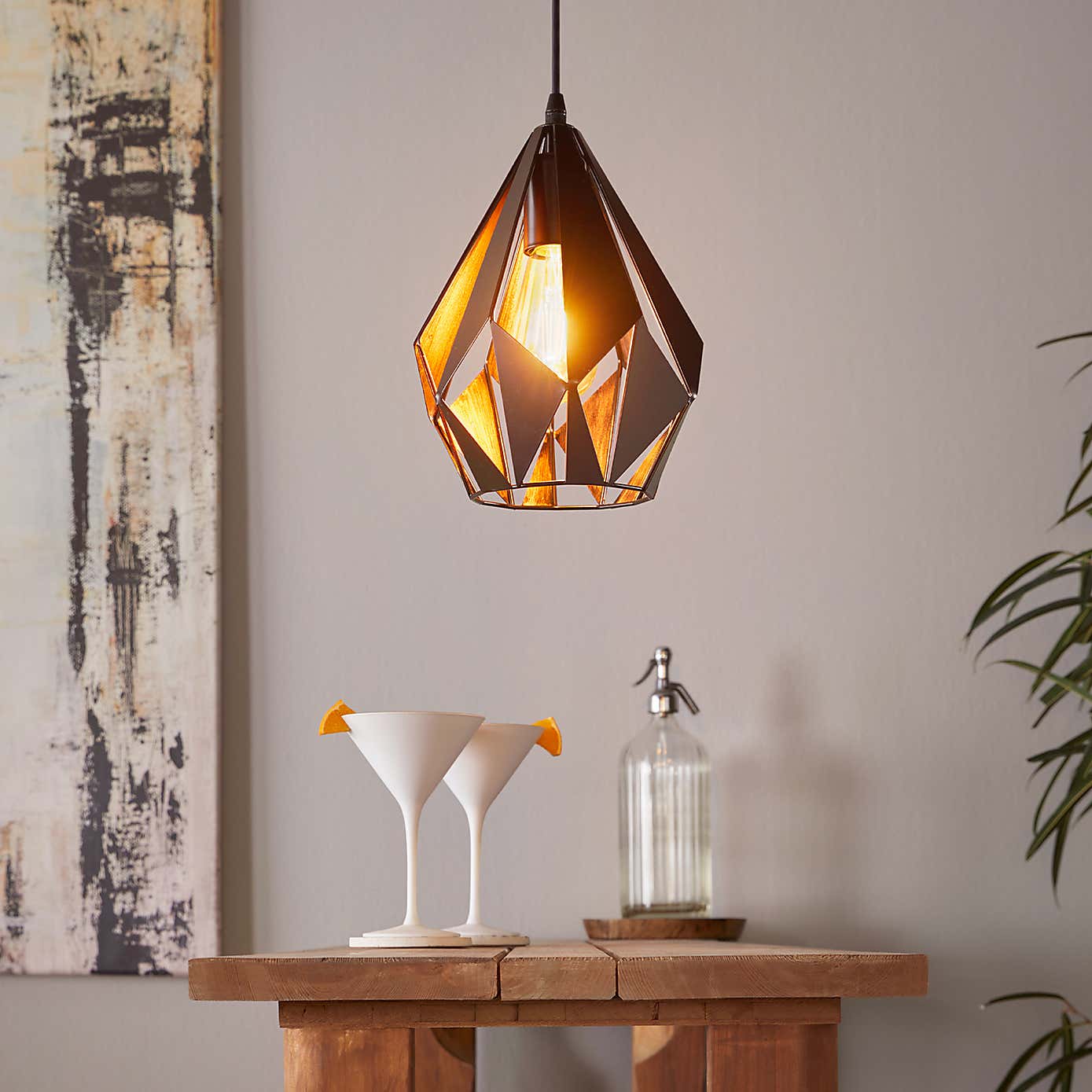 EGLO Carlton Art Deco Adjustable Pendant Light