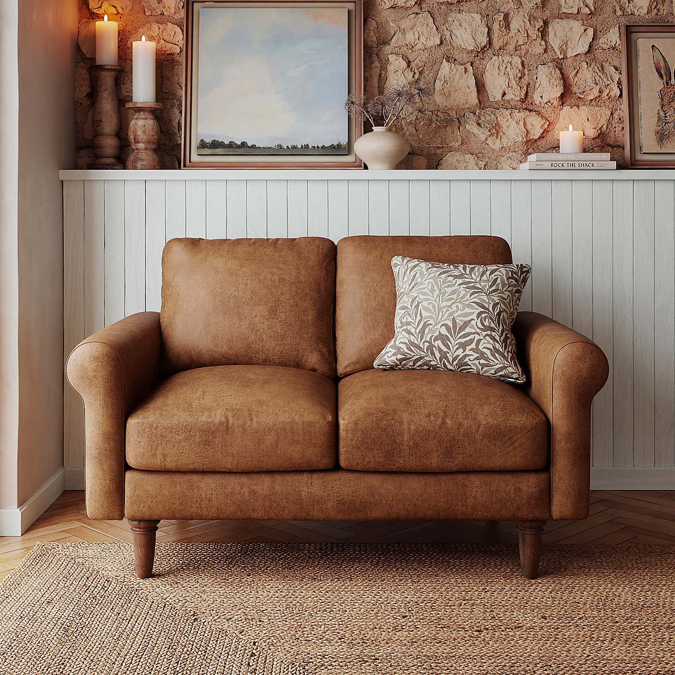 Maeve Compact Faux Leather 2 Seater Sofa