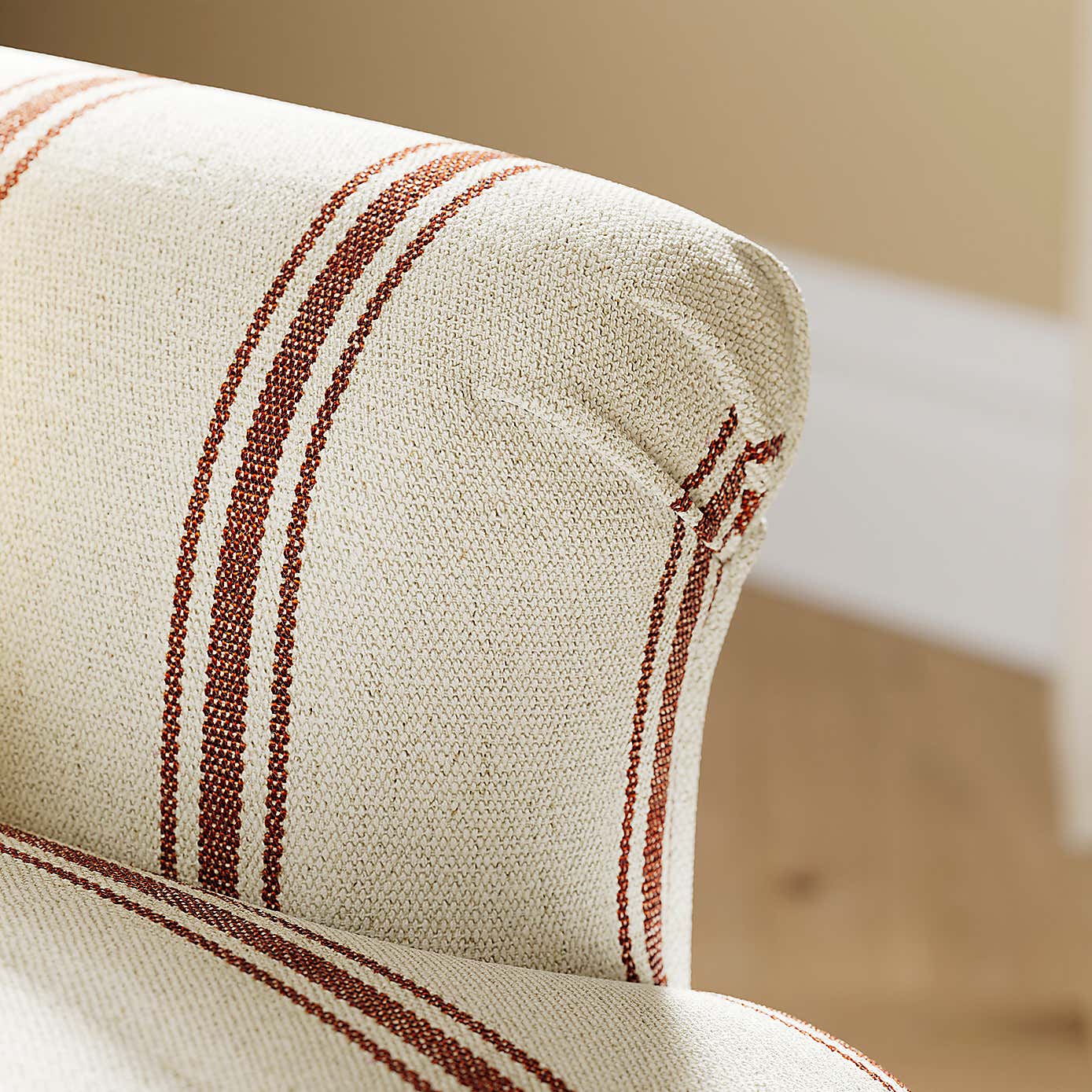 Petit Folkstone Stripe Terracotta 2 Seater Armchair