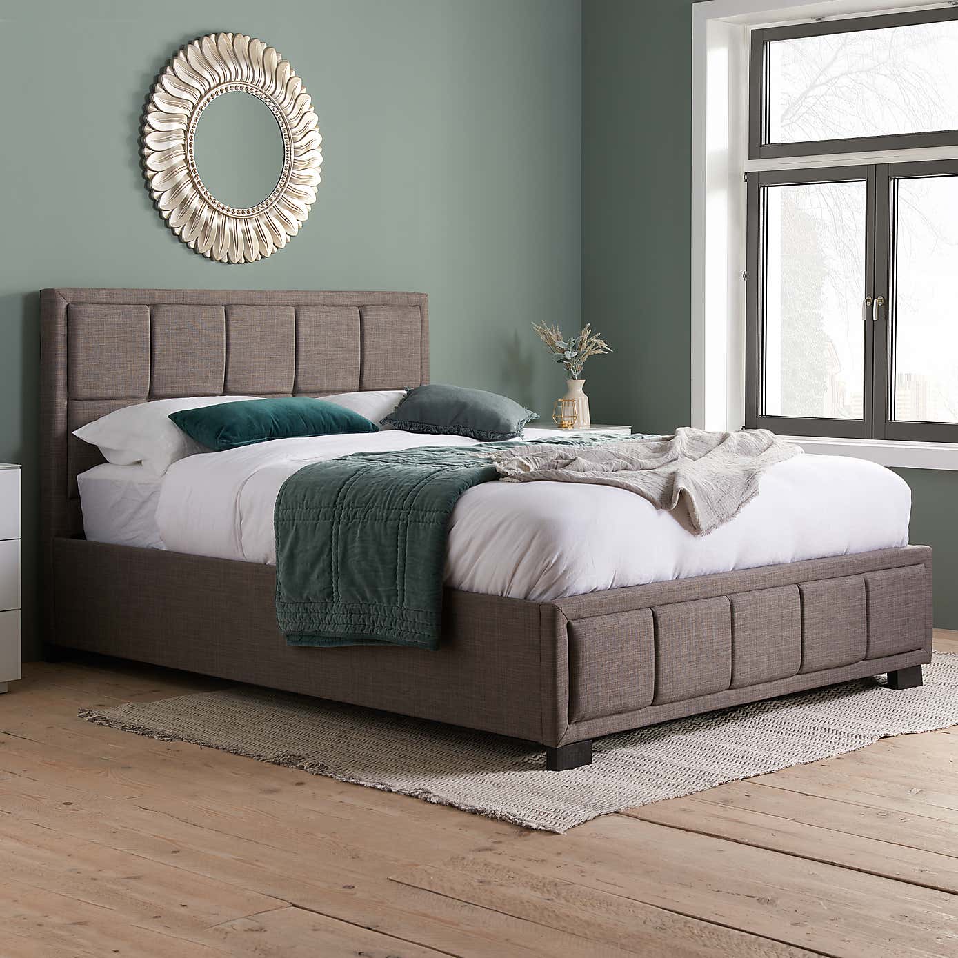Hannover Grey Fabric Bed