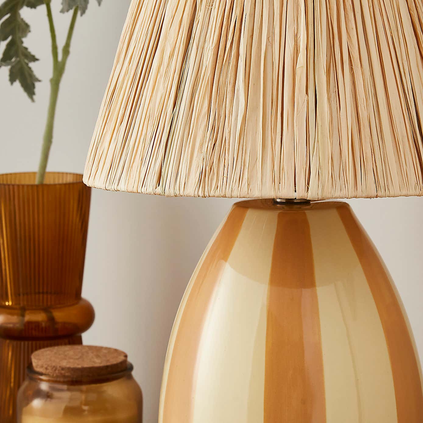 Mirabelle Oval Striped Table Lamp