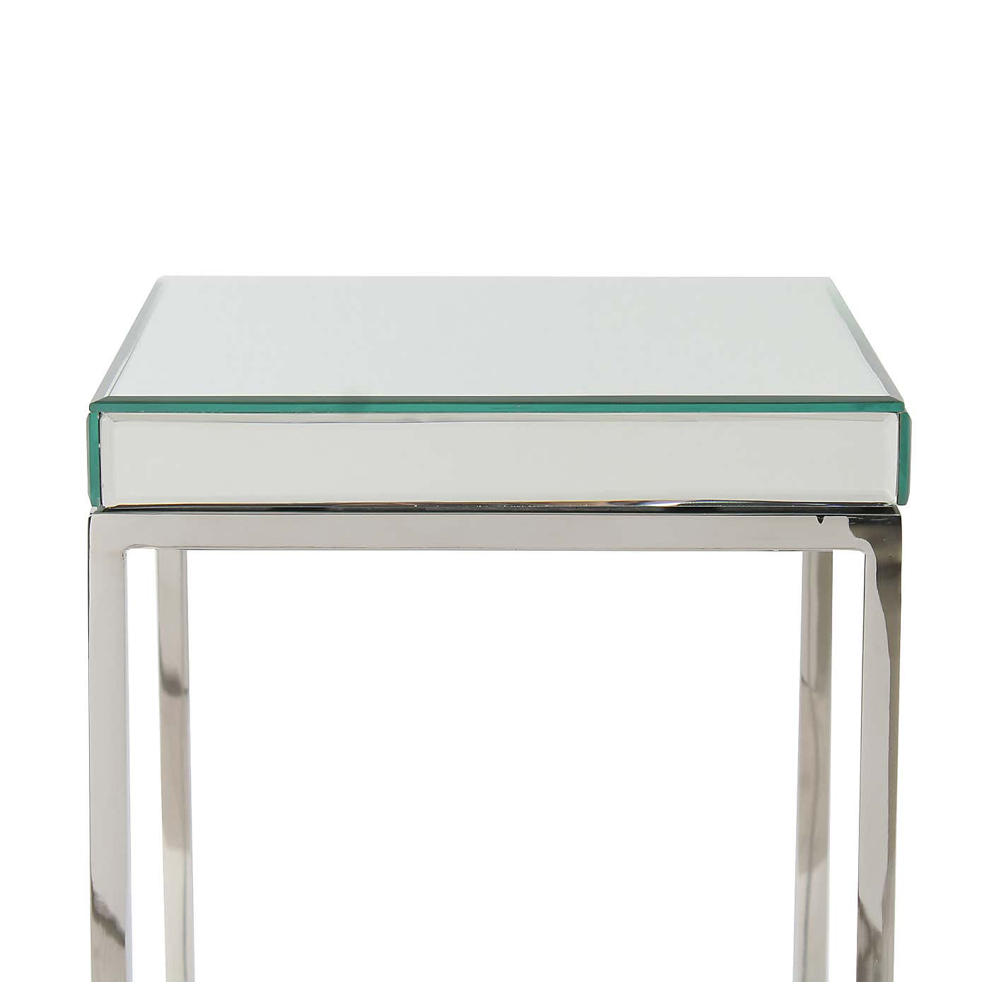Elysee Small Square Side Table, Mirrored Glass