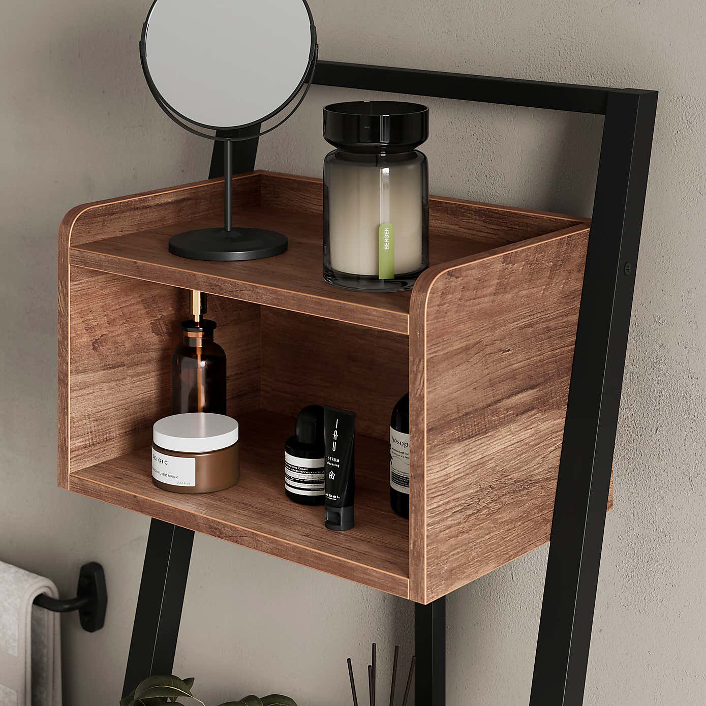 Fulton Bathroom Ladder Shelf, Pine Effect