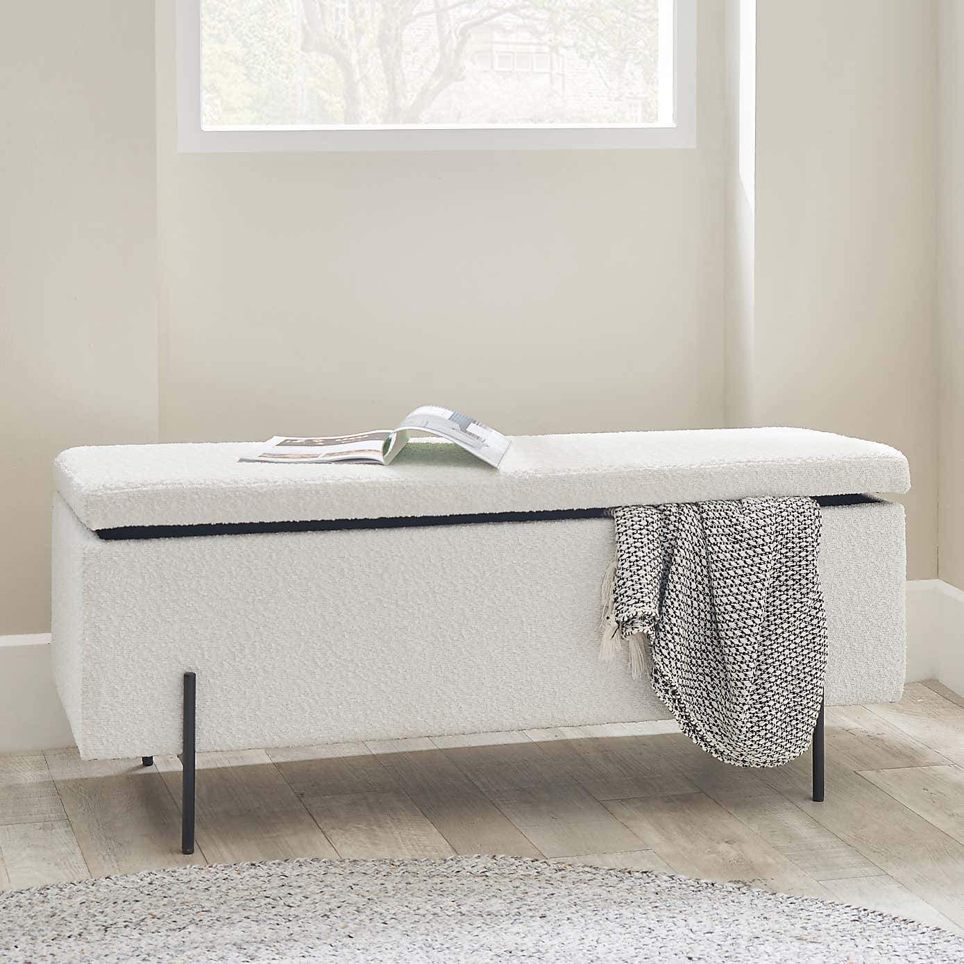 Catania Boucle Storage Bench