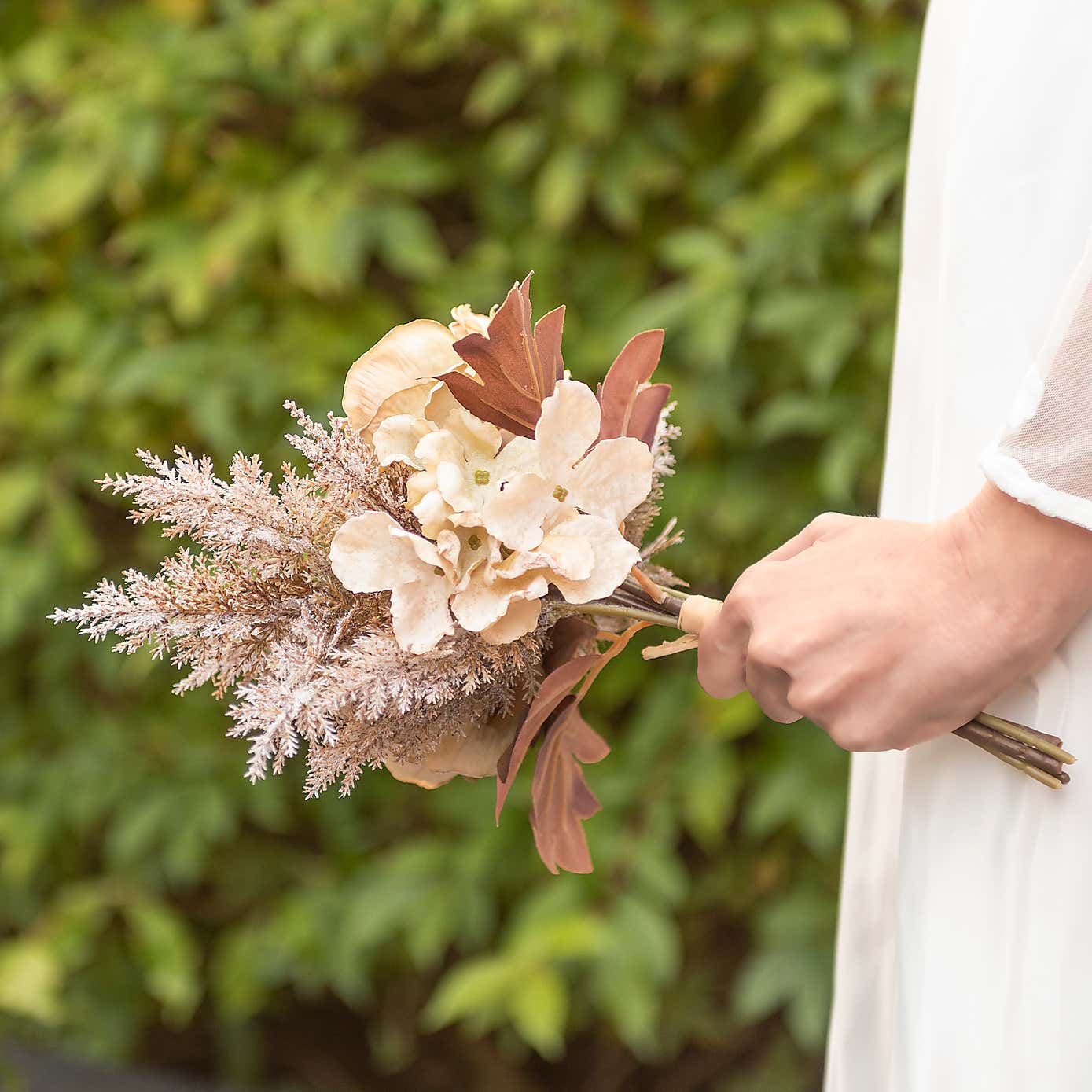 Artificial  Dried Look Rose and Pampas Bouquet