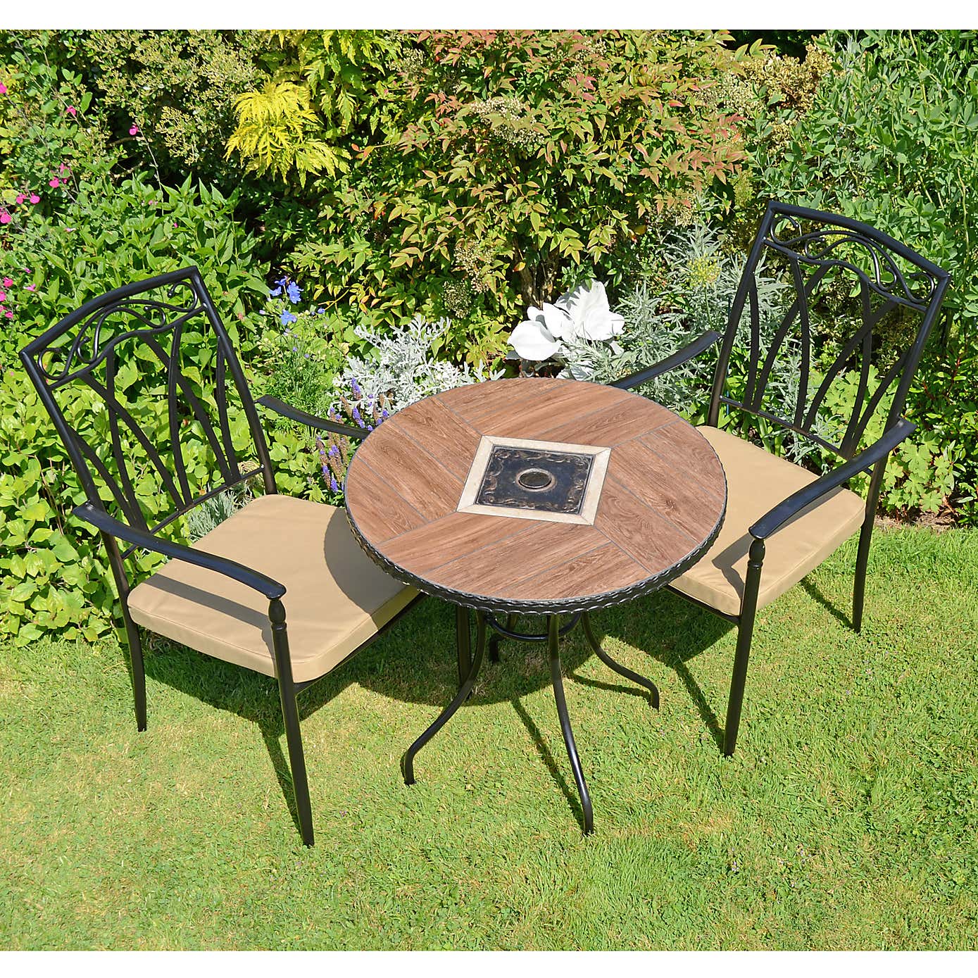 Harrison 71cm Bistro Table Set with 2 Austin Chairs