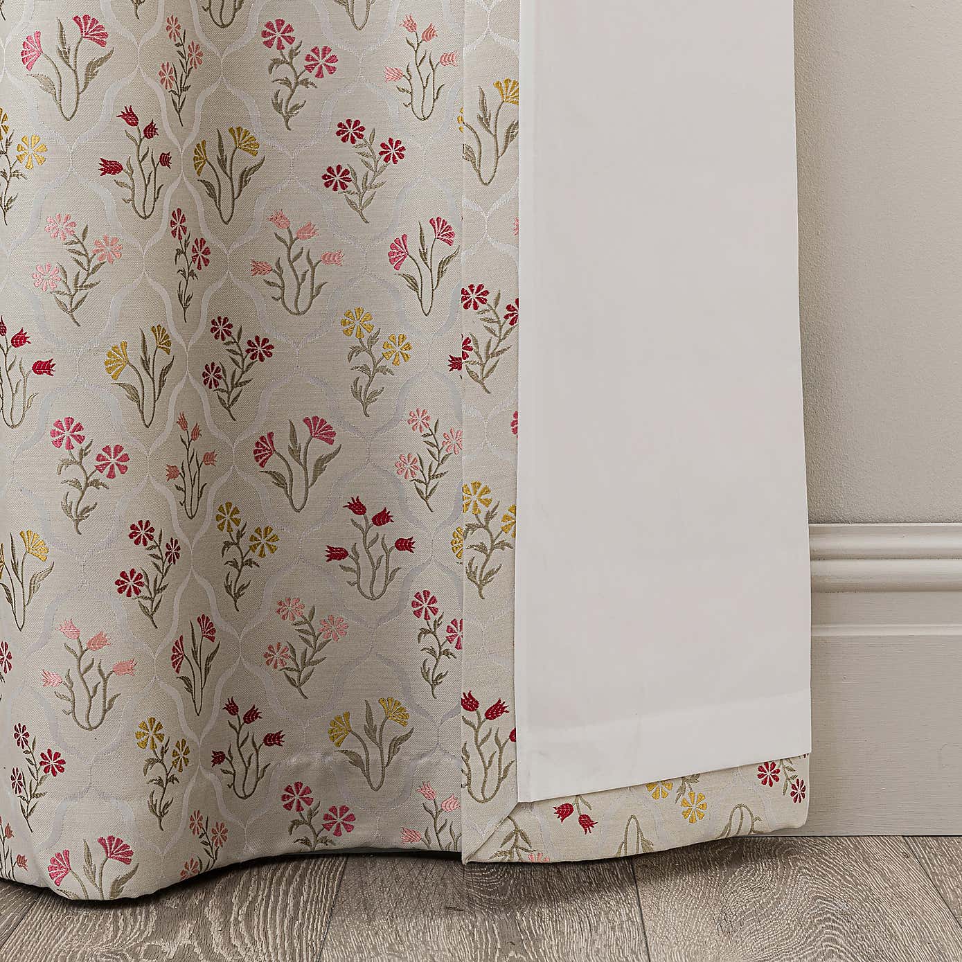 Fleur Floral Jacquard Eyelet Curtains