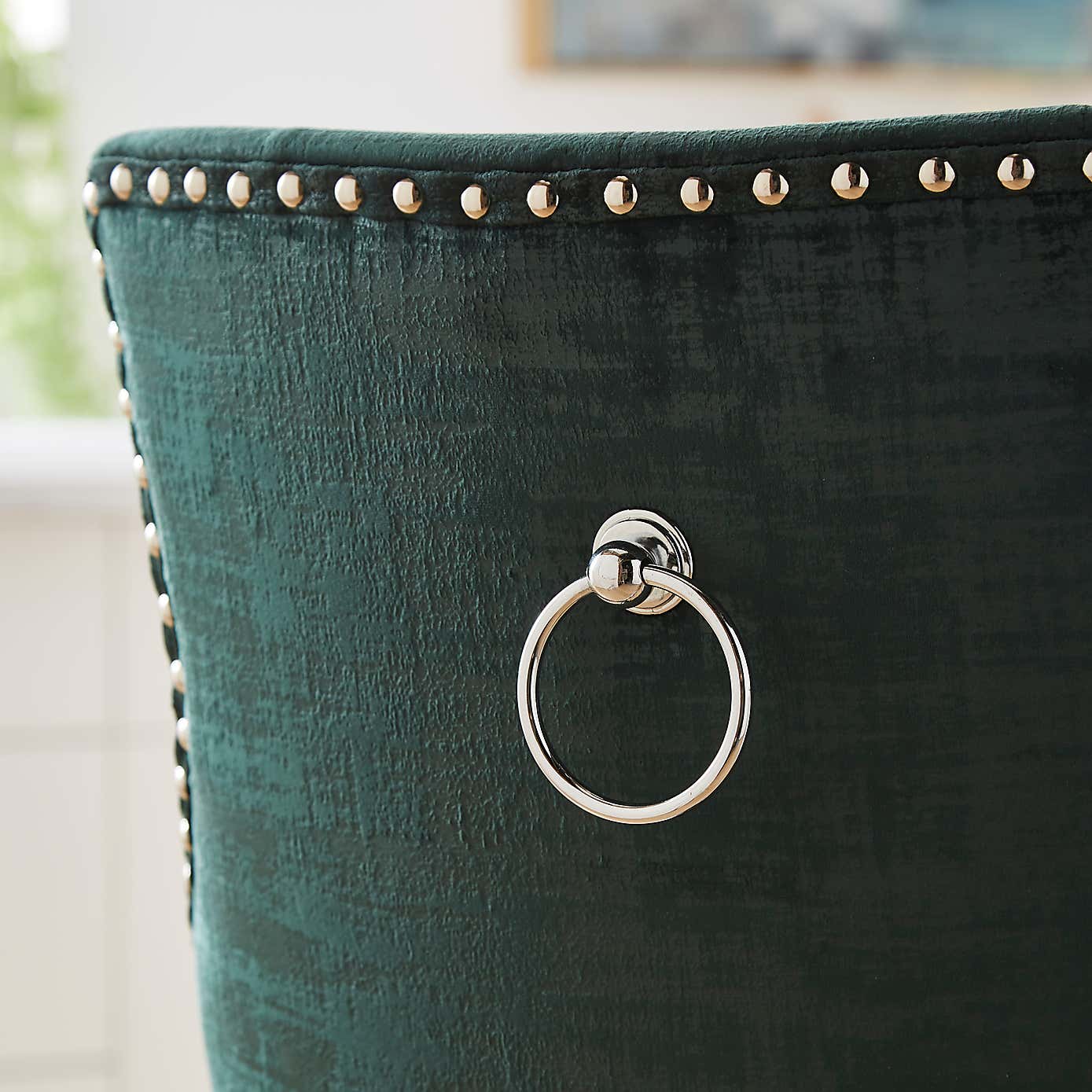 Selena Distressed Velvet Bar Stool