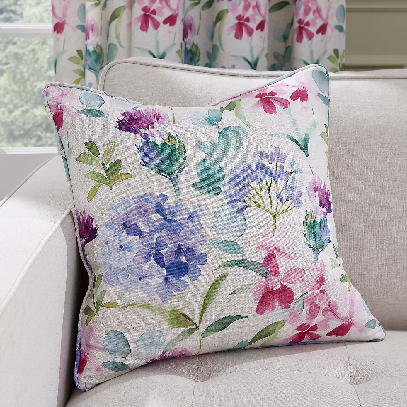 Summer Bloom Pencil Pleat Curtains