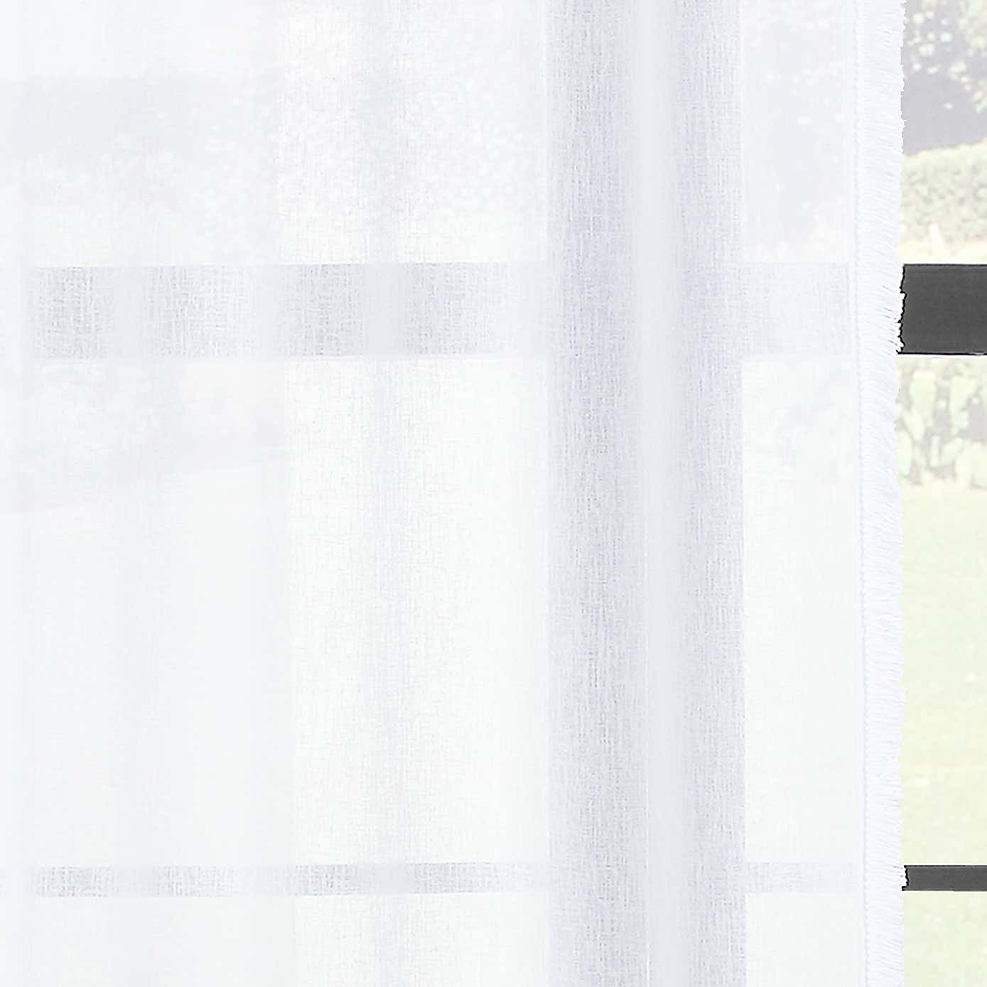 Textured Tassel Slot Top Single Voile Panel