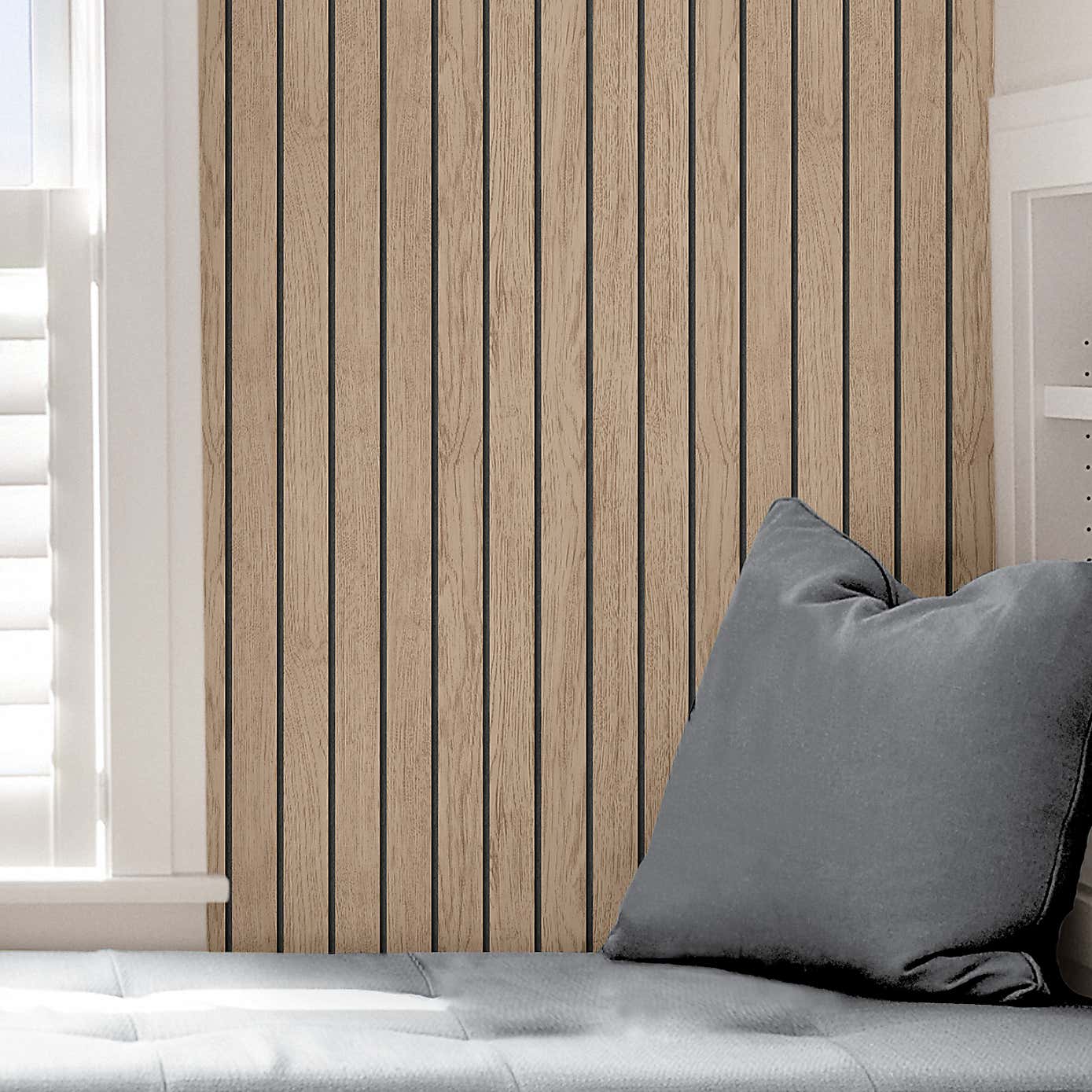 Wooden Slat Panel Wallpaper