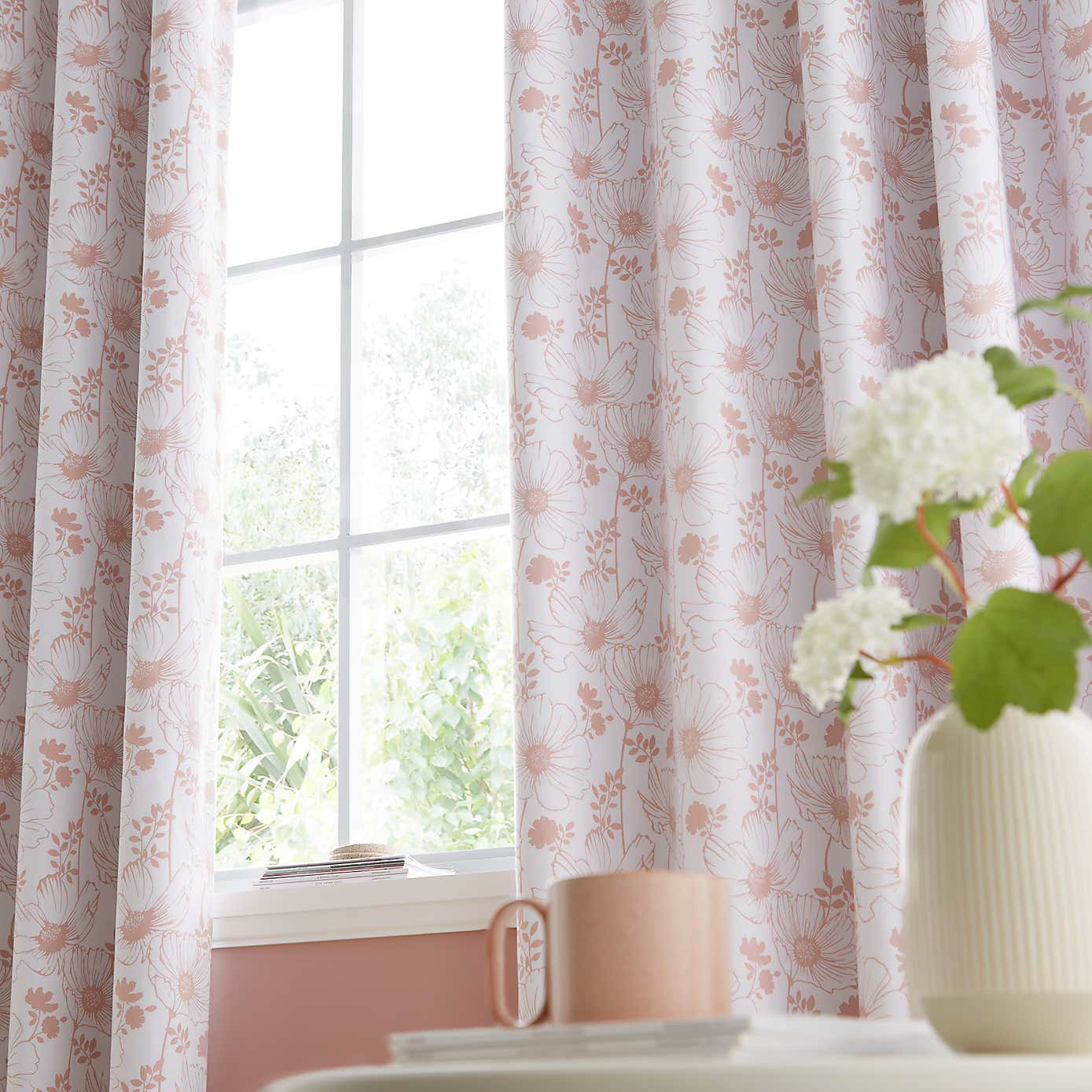 Emma Floral Blackout Eyelet Curtains