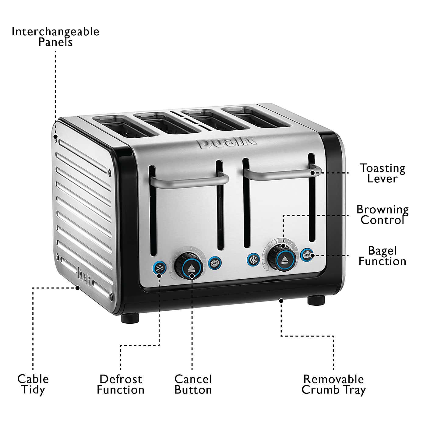 Dualit Architect Stainless Steel 4 Slot Toaster