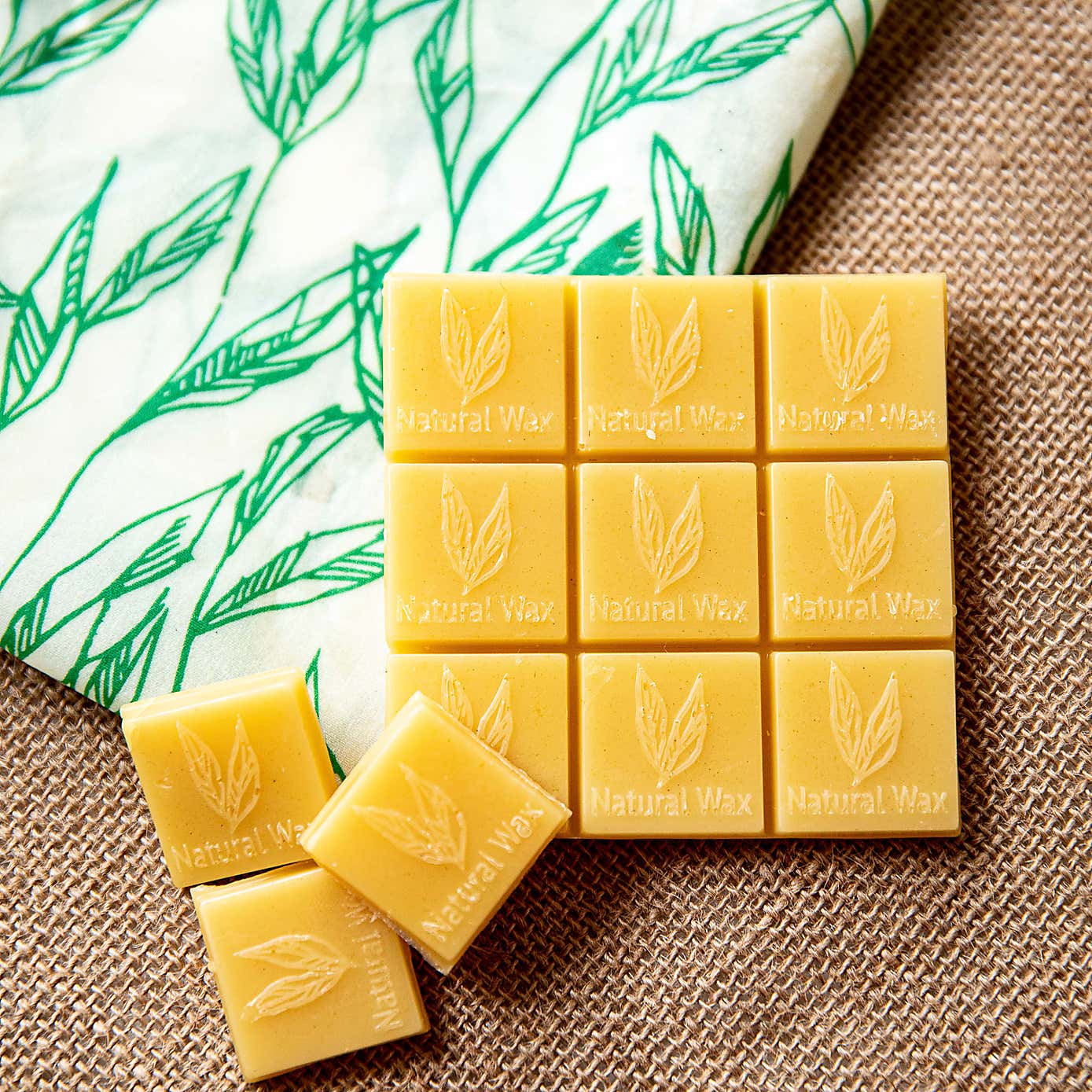 Set of 3 Vegan Reusable Soy Wax Food Wrap Sheets