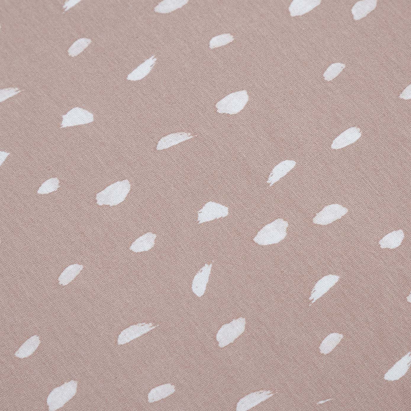 Pink Spotted 100% Jersey Cotton Reversible Duvet Cover and Pillowcase Set