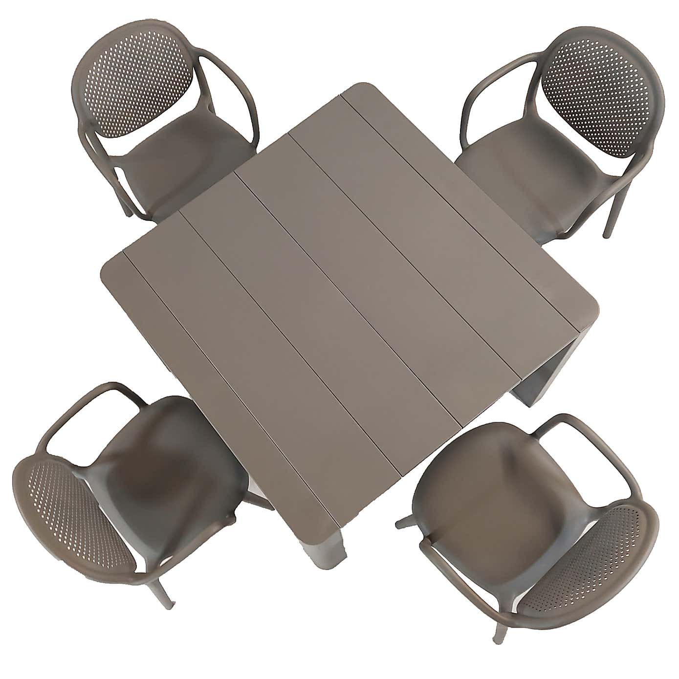 Modura Henrik Square Dining Table with 4 Stina Armchairs