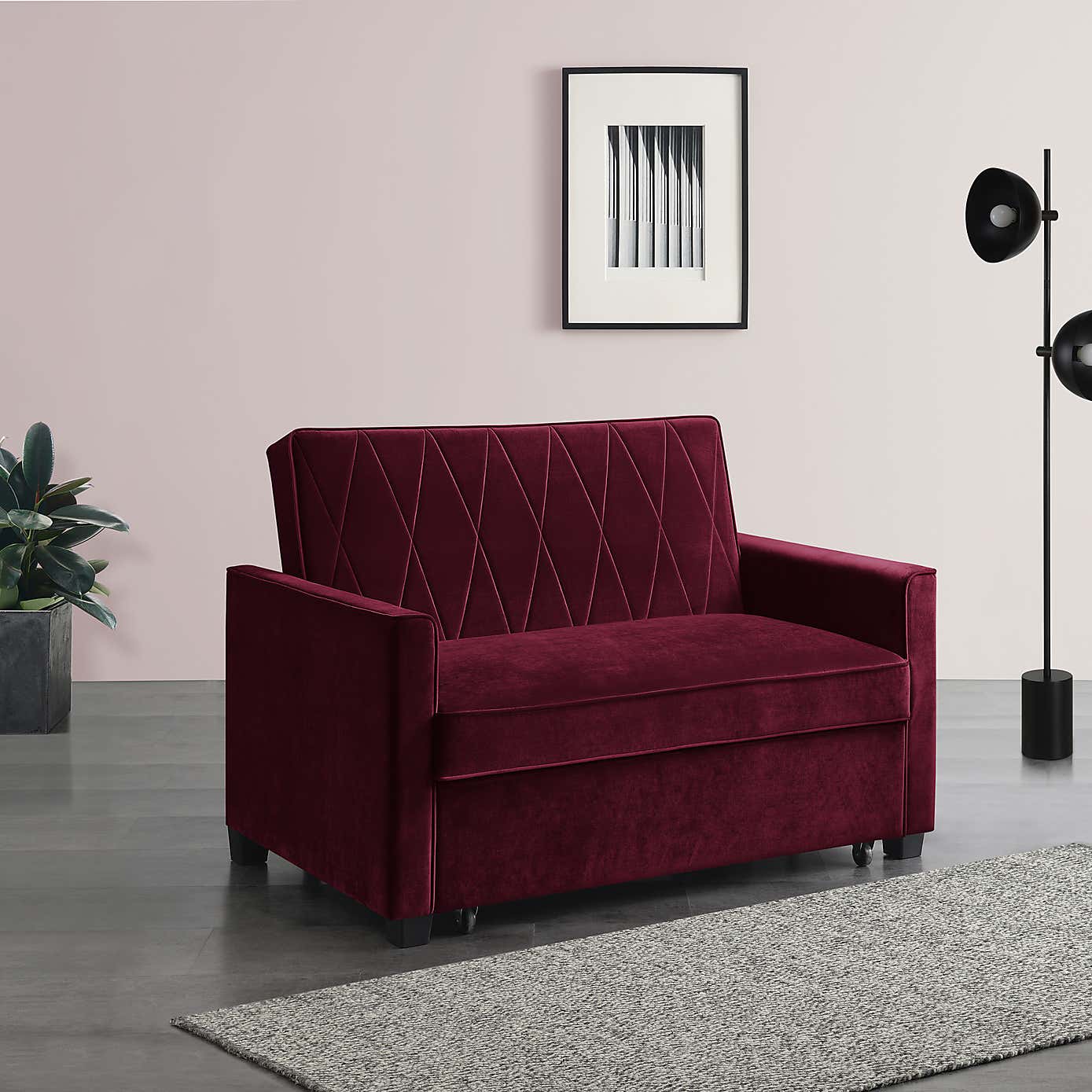 Serena Velvet 2 Seater Sofa Bed