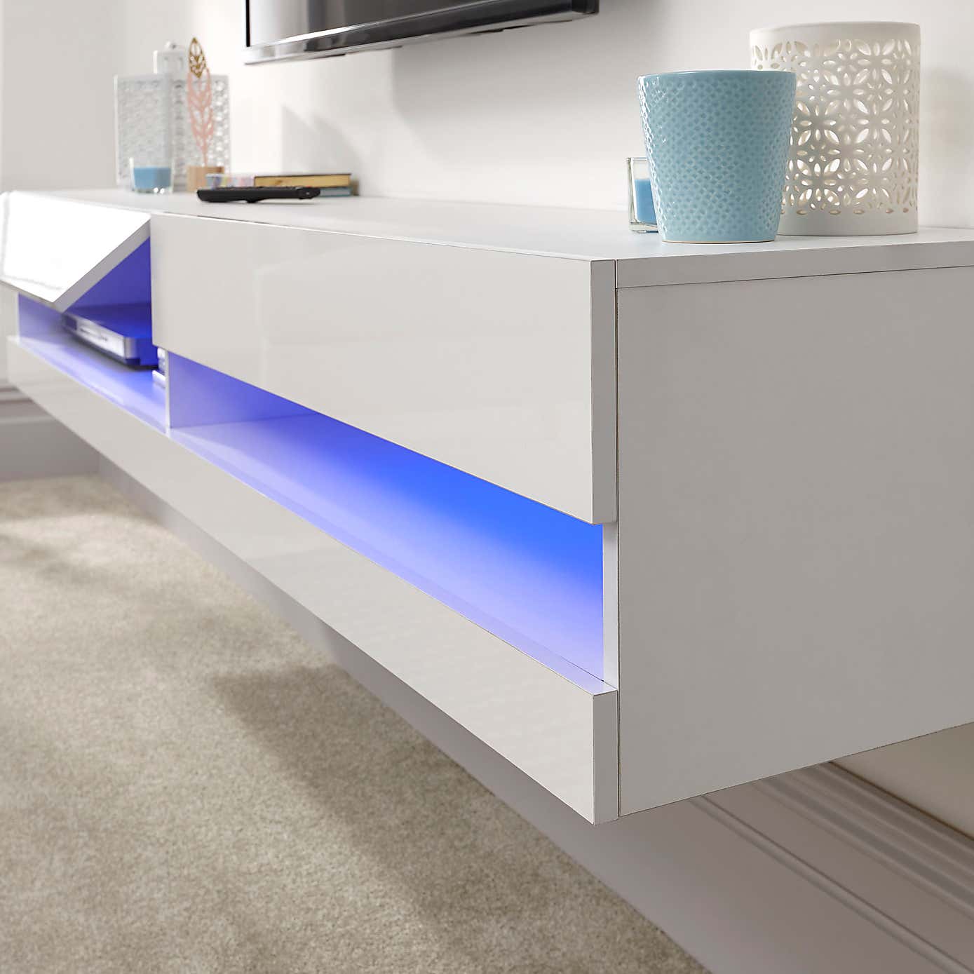 Galicia LED Wide Floating Wall TV Unit for TVs up to 67"