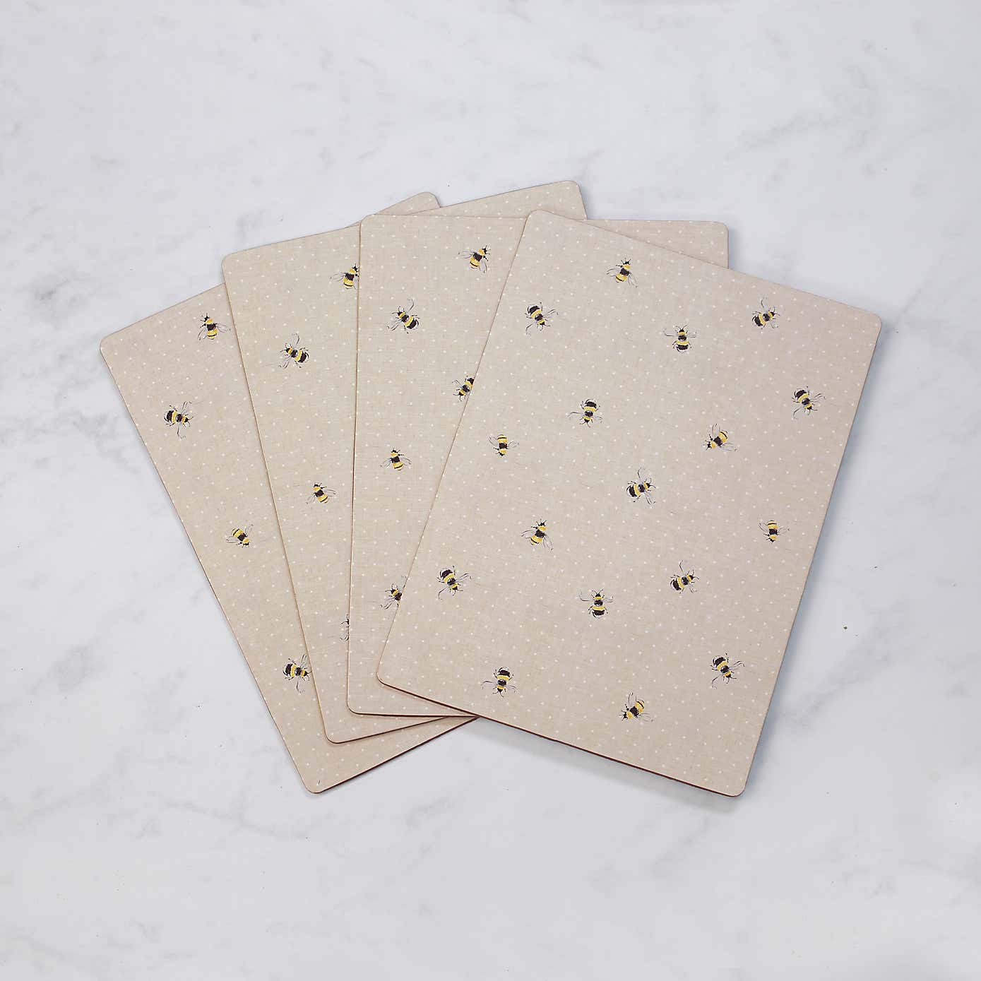 Set of 4 Bee Cork Back Placemats