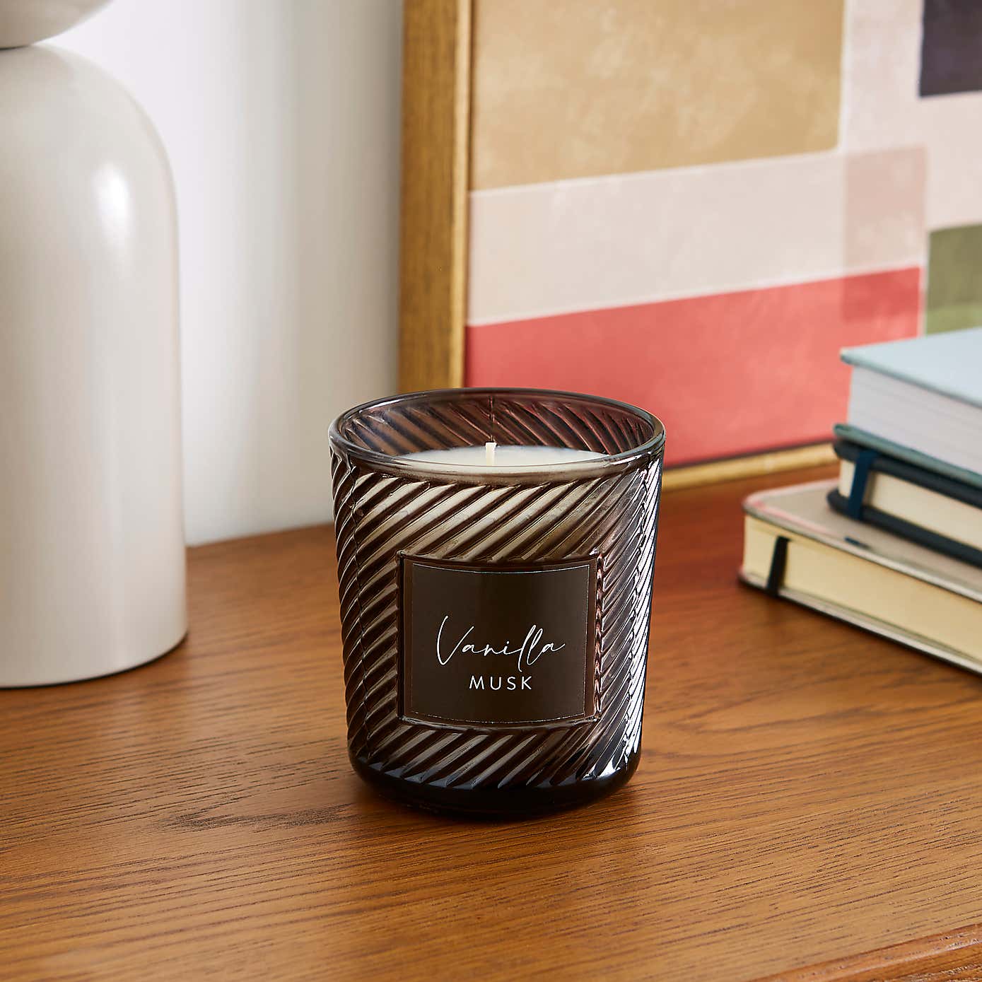 Vanilla Musk Twist Glass Candle