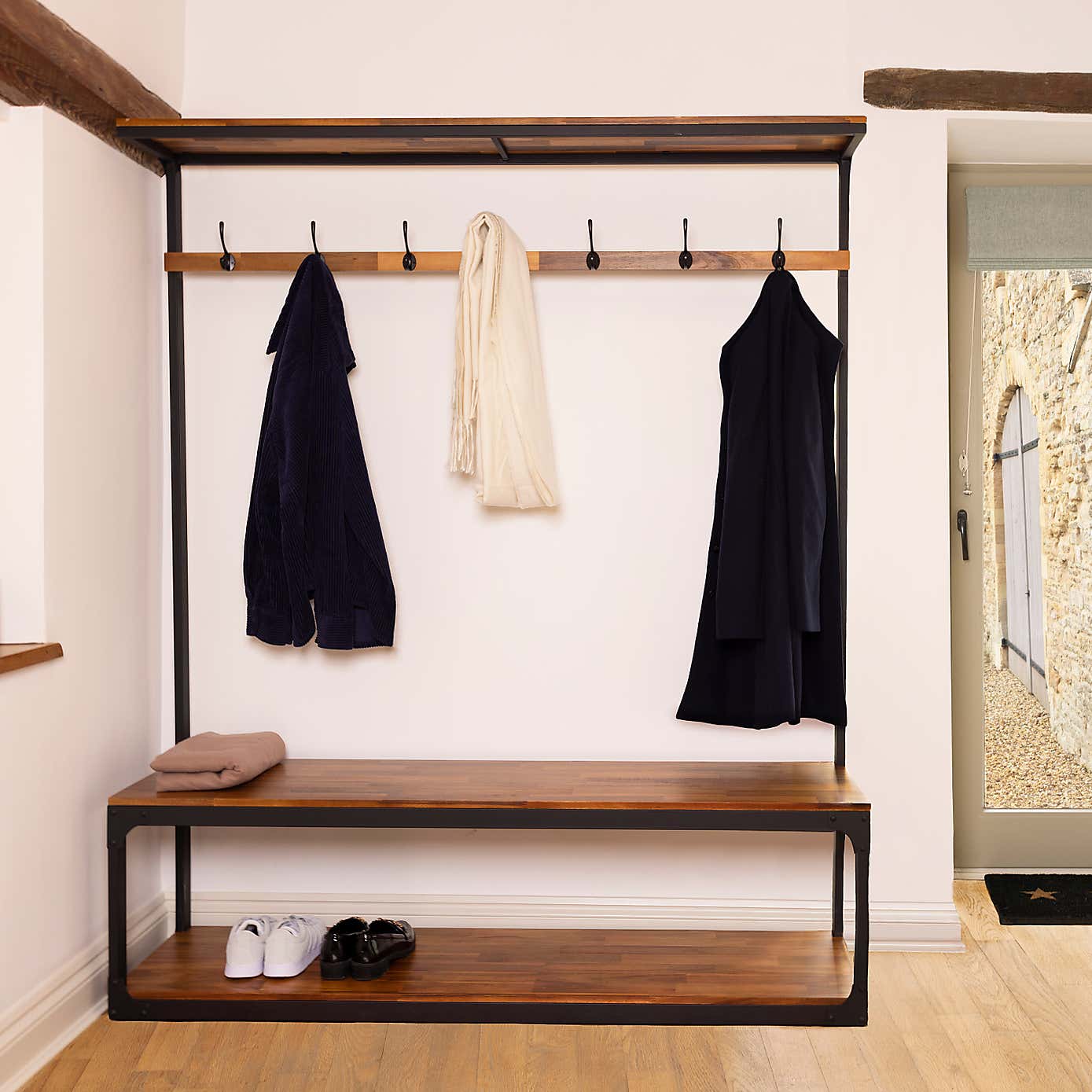 Charnwood Large Coat Rack with Shoe Tidy