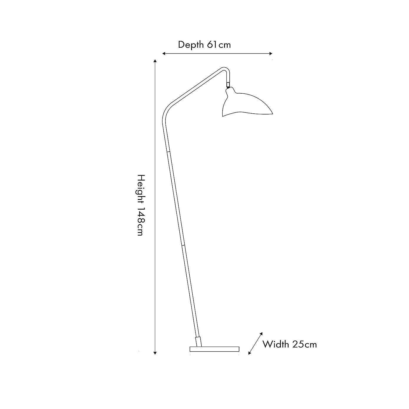 Toulon Matt Black Task Floor Lamp