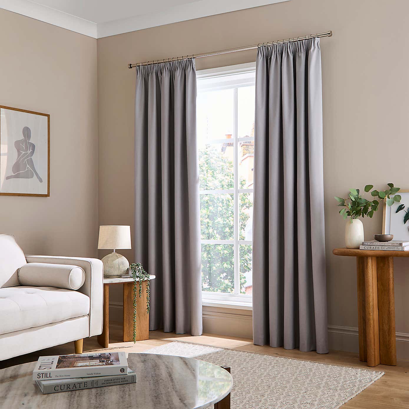Berlin Blackout Pencil Pleat Curtains