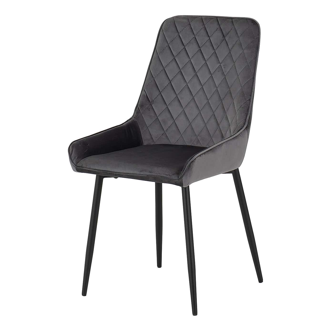 Athens Round Concrete Effect Dining Table with 4 Avery Blue Dining Chairs