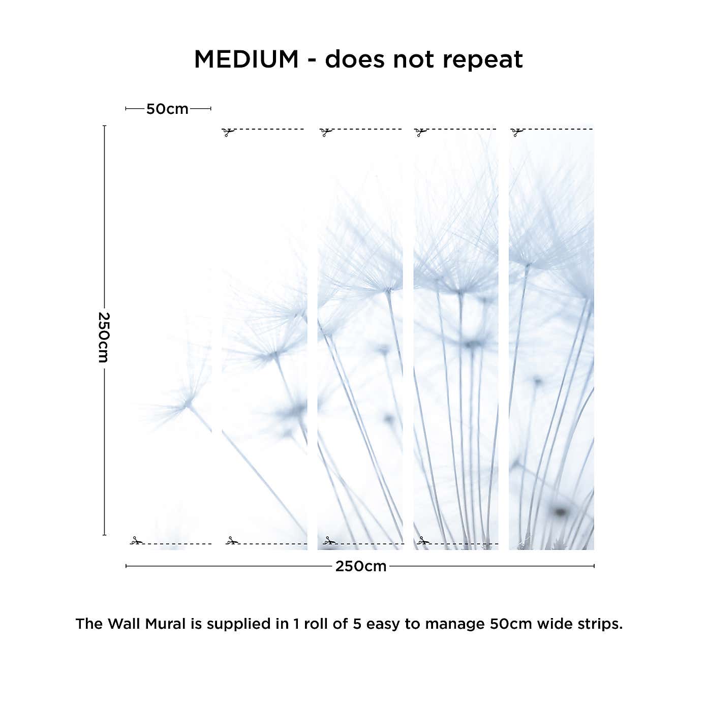 Dandelion Mural Blue