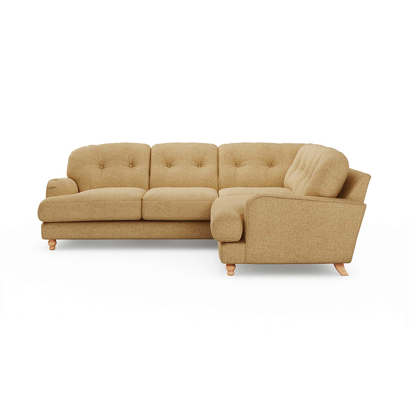 Martha Slub Faux Linen Full Corner Sofa