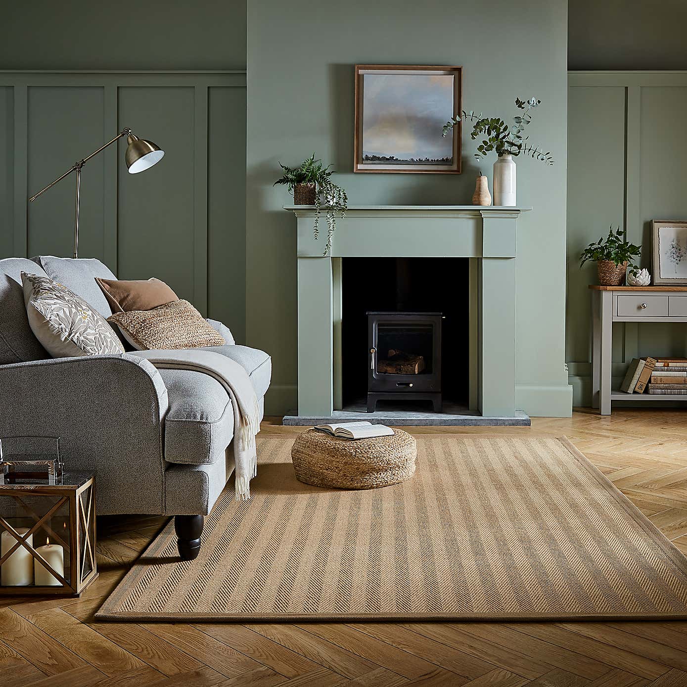 Herringbone Border Rug